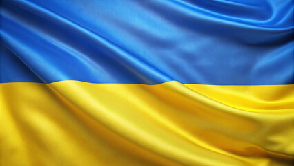 Ukrainian flag made of fabric