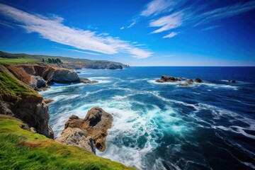 Obraz premium Ocean promontory landscape outdoors.