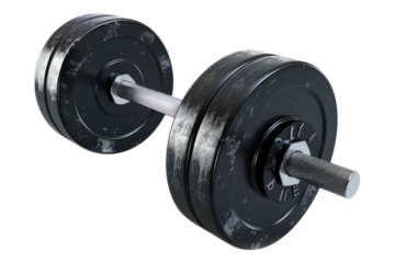 Weightlifting barbell isolated on transparent background