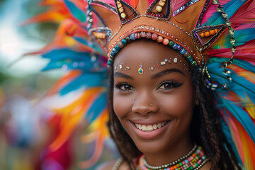 Fototapeta premium Capturing the vibrant energy and color at the Notting Hill Carnival in London in August 