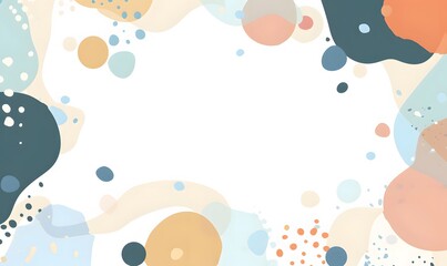 a cute pastel color frame with simple shapes and lines, simple flat illustration, Generative AI