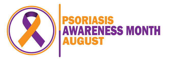 Psoriasis Awareness Month August. Vector illustration. Suitable for greeting card, mobile wallpaper 