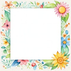 Obraz premium Design Vorlage Rahmen mit Freifläche für Text Blüten 