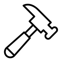 Hammer Line Icon Design