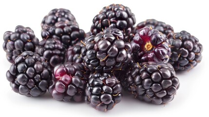 Isolated blackberries on white background