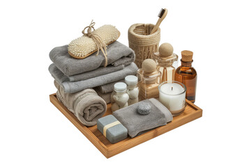 Couples spa kit isolated on transparent background