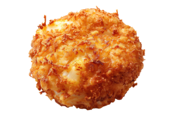Fried crab cake isolated on transparent background