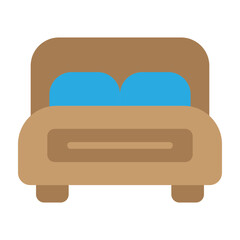 Bed Vector Flat Icon Design