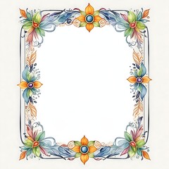 Obraz premium Design Vorlage mit Freifläche - floral - Rahmen - Briefvorlage