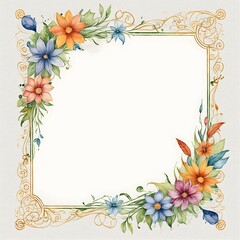 Obraz premium Design Vorlage mit Freifläche - floral - Rahmen - Briefvorlage