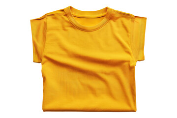 Golden folded t shirt isolated on transparent background