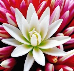 Fototapeta premium white water lily, lily, pink, bloom, blossom, beauty, plant, pond, flora, white, waterlily, blooming, water lily, purple, garden
