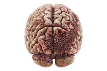 Fototapeta premium Human brain made of neurla network isolated on transparent background