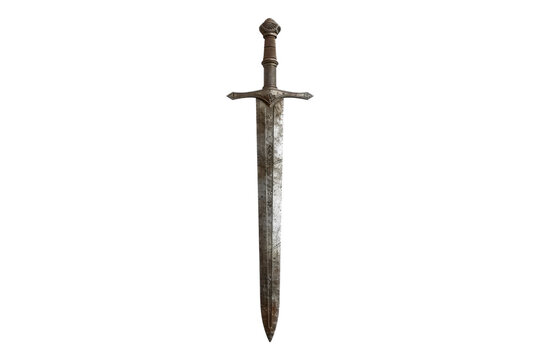 Old sword isolated on transparent background