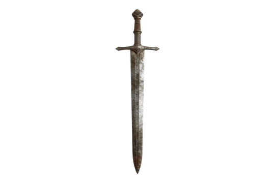 Old sword isolated on transparent background