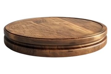 Wooden podium isolated on transparent background