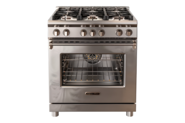 Stove with switches isolated on transparent background