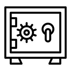 Safebox Line Icon Design
