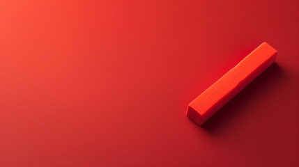 An orange eraser in the top right corner of a solid red background, ready to correct mistakes.