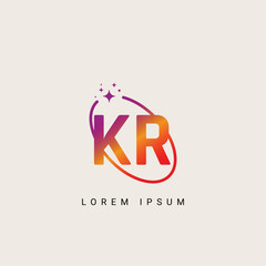 KR RK unique logo vector template illustration