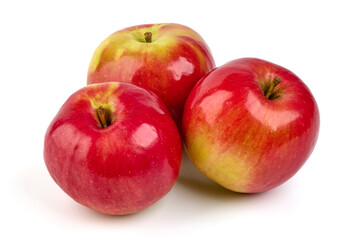 Red prince apples, isolated on white background.