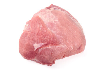 Chilled pork ham, isolated on white background. High resolution image.