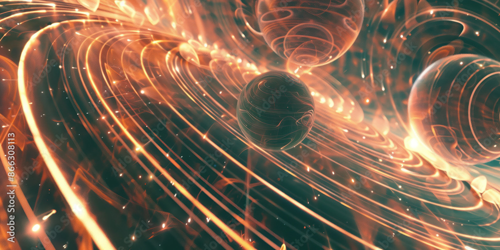 Poster abstract illustration of singularity concept. origin of life. space and science. background image. c