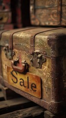 Vintage Suitcase Sale Sign Adds Travel-Themed Charm