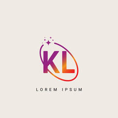 KL LK unique logo vector template illustration