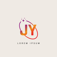 JY YJ unique logo vector template illustration