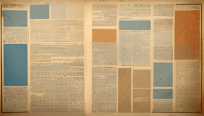Obraz premium stack of weathered old newspapers with visible texture old paper background with a worn, grunge texture, reminiscent of aged newspaper pages