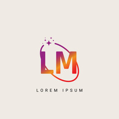 LM ML unique logo vector template illustration