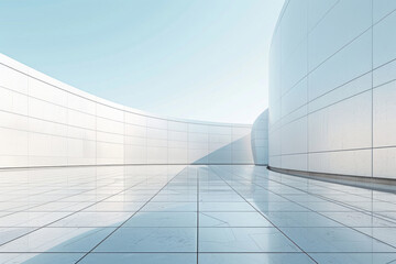 Concrete outdoor square building,Empty architectural background.