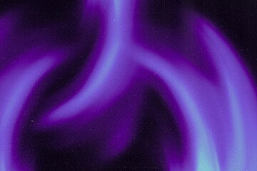 Abstract retro grunge decorative relief with film dust texture and purple flames. Rough colored illustration background.