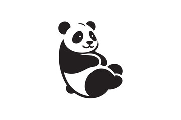 Panda sillhouatte vector illustration 