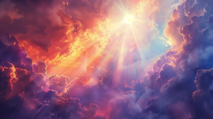 sky painting in baroque style, created with generative AI technology