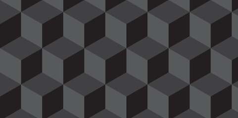 Obraz premium Minimal abstract dark black background from cubes victor art. Geometric tiles and mosaic creative stylish seamless pattern block cube background. minimal hexagon Cubes mosaic shape vector design
