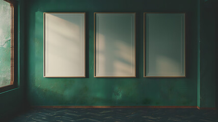 A blank photo frame on the wall