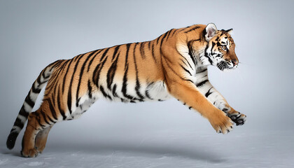 Obraz premium Majestic Amur Tiger Mid-Jump