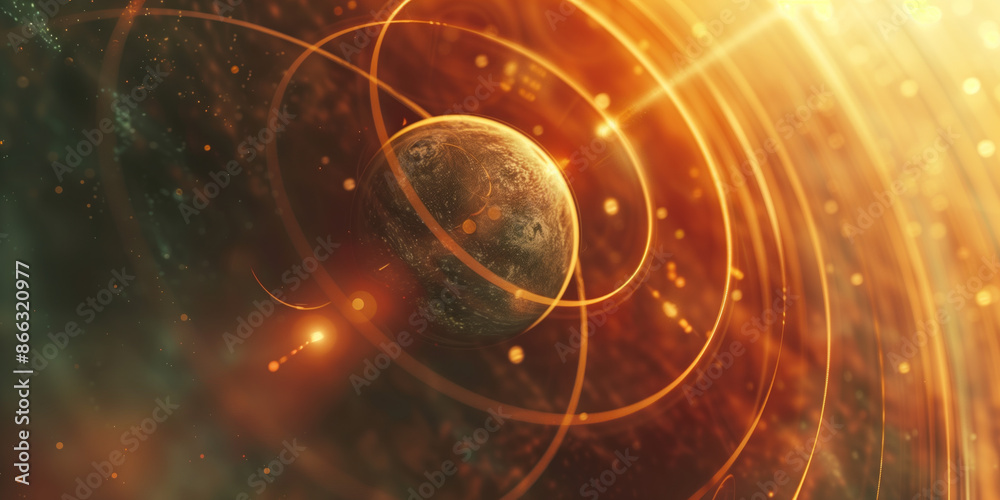 Poster abstract illustration of singularity concept. origin of life. space and science. background image. c