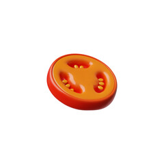 Fototapeta premium 3D ripe tomato icon; focus of vegetarian nutrition.