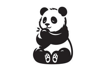 Panda sillhouatte vector illustration 