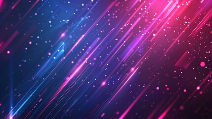 Fototapeta premium Abstract background with glowing lines and particles in blue, pink and purple colors
