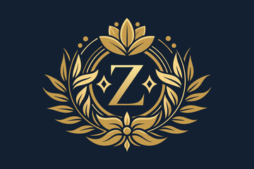 z-luxury logo flower monogram vector illustration