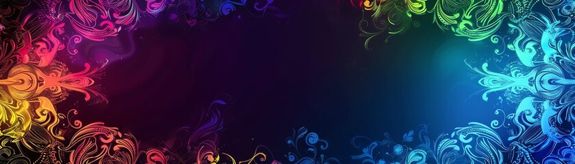 An abstract background with a dark blue center and rainbow-colored edges