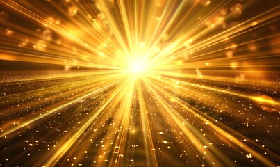 Obraz premium Radiant sunburst with golden rays, Generative AI