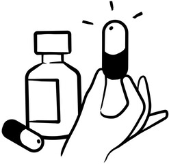 Hand with pill