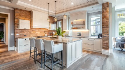 modern kitchen interior with table
