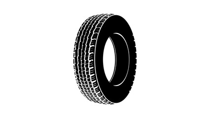 pick up and light truck tires, black isolated silhouette