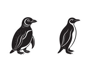 Naklejka premium Silhouette a penguin bird